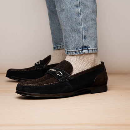 Marco Di Milano FT Hugo Ostrich Brown / Navy