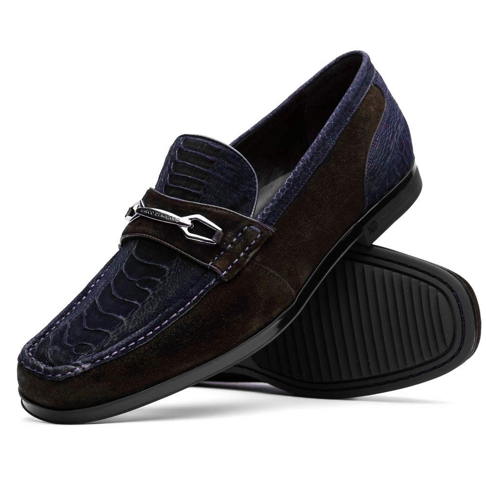 Marco Di Milano FT Hugo Ostrich Navy / Brown