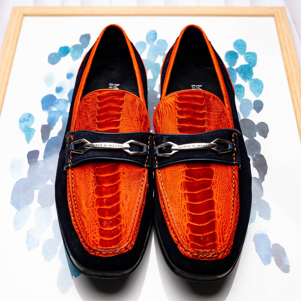 Marco Di Milano FT Hugo Ostrich Orange / Navy