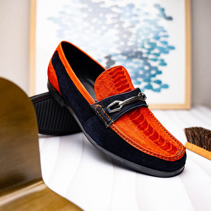 Marco Di Milano FT Hugo Ostrich Orange / Navy