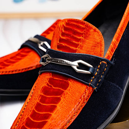 Marco Di Milano FT Hugo Ostrich Orange / Navy