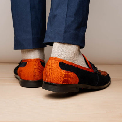Marco Di Milano FT Hugo Ostrich Orange / Navy