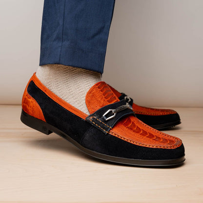 Marco Di Milano FT Hugo Ostrich Orange / Navy