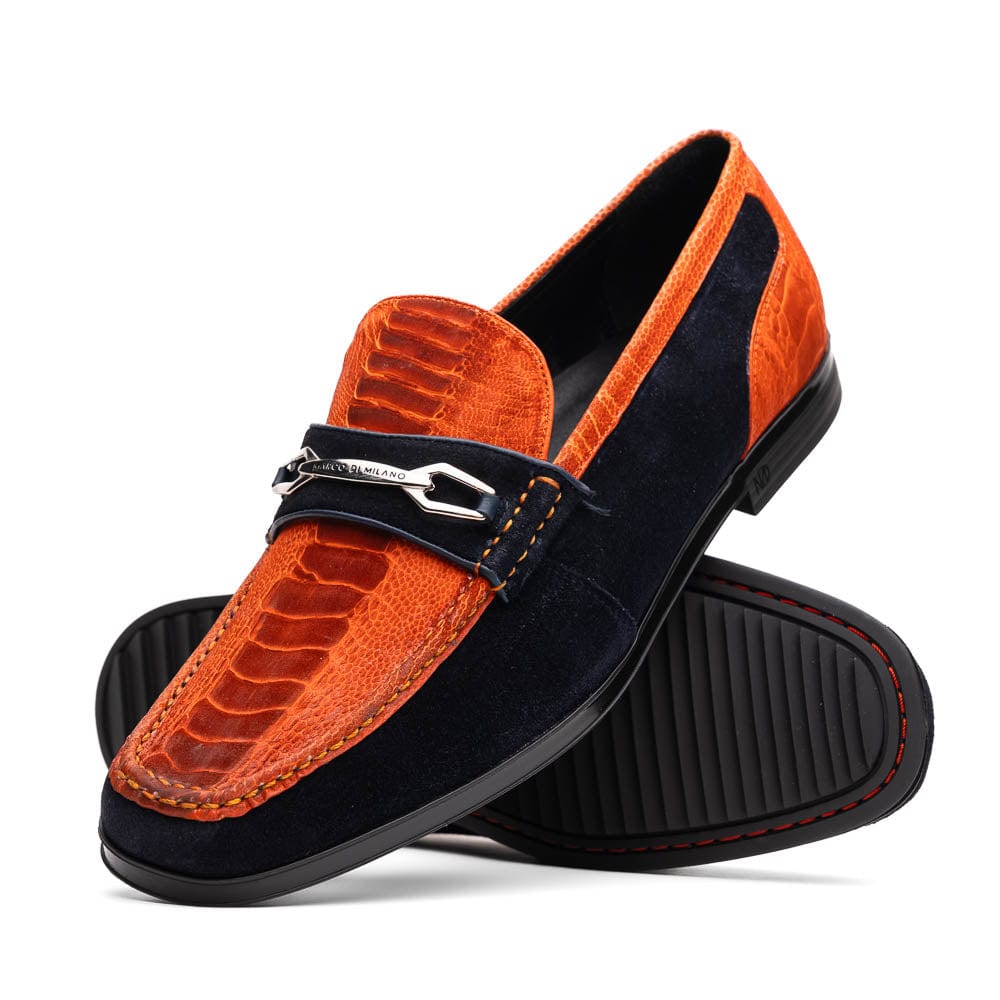 Marco Di Milano FT Hugo Ostrich Orange / Navy