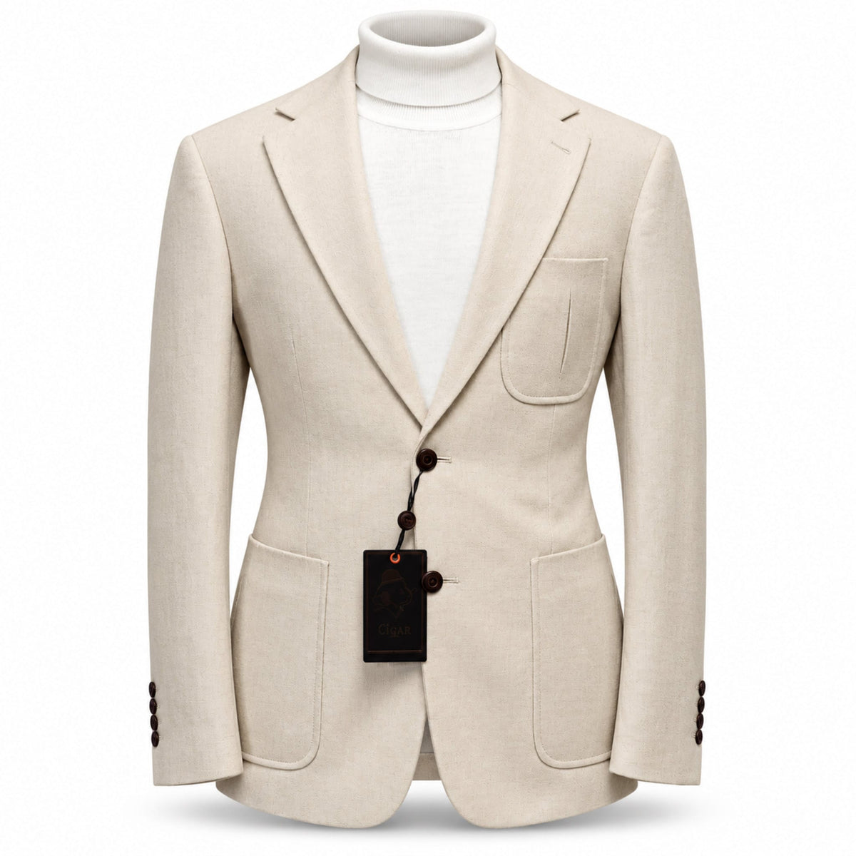 MARENZIO GROUP, INC. J C F TAN / MED Cigar Men’s Textured -Pocket Blazer-J7106