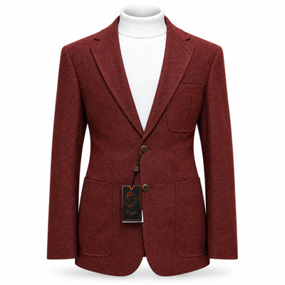 MARENZIO GROUP, INC. J C F WINE / MED Cigar Men’s Textured -Pocket Blazer-J7106