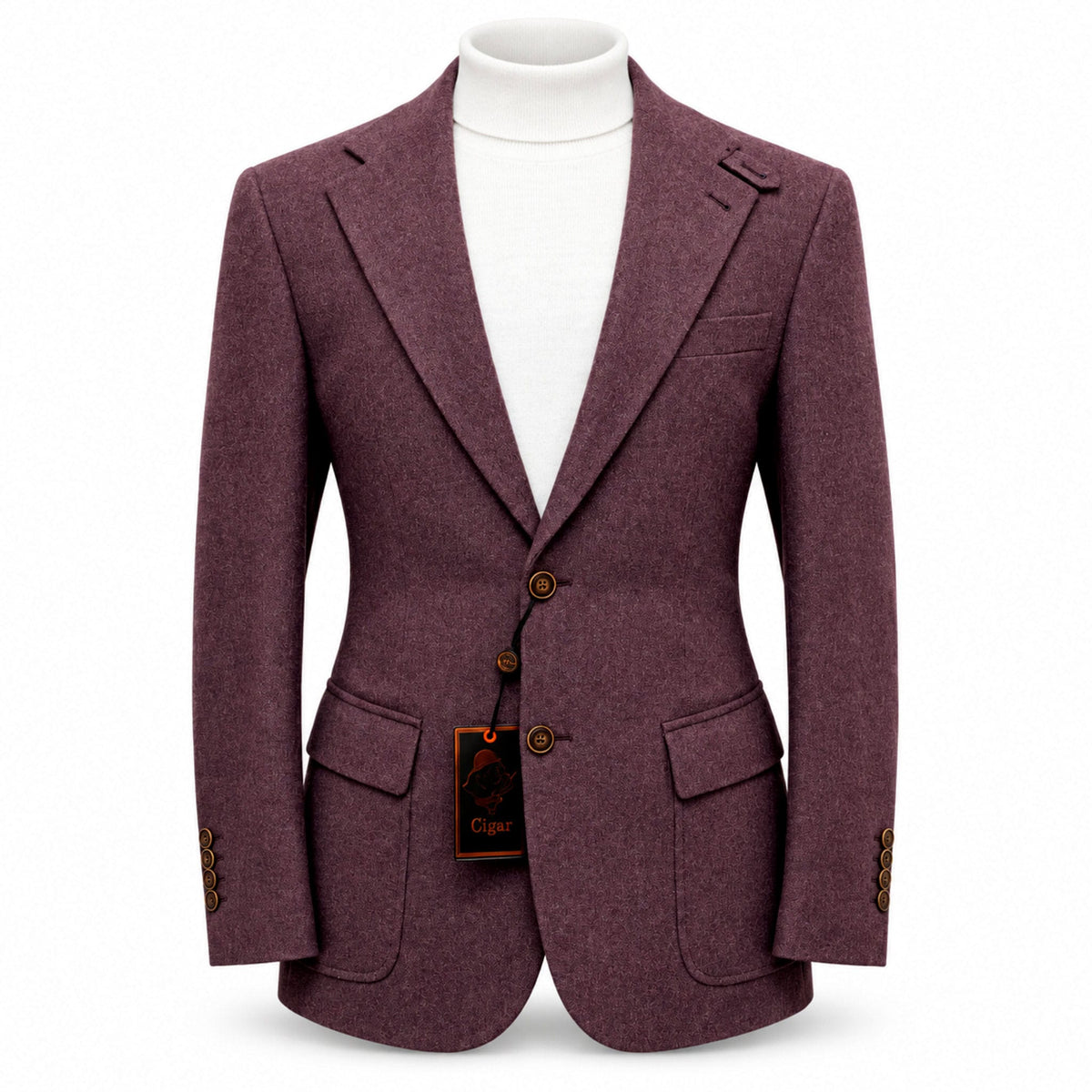 MARENZIO GROUP, INC. J C F PURPLE / MED Cigar Men’s Wool-Blend  Blazer -J7107