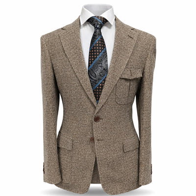 MARENZIO GROUP, INC. J C S BROWN / MED Cigar Men’s Textured Blazer Classic Fit Notch Lapel Jacke/J-7037