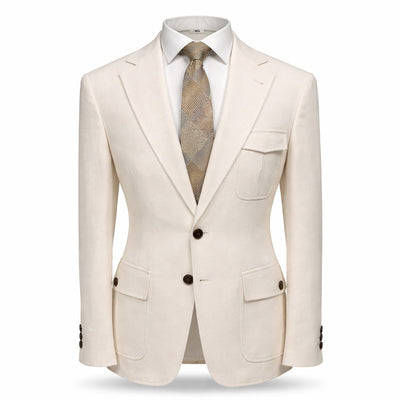 MARENZIO GROUP, INC. J C S CREAM / MED Cigar Men’s Textured Blazer Classic Fit Notch Lapel Jacke/J-7037
