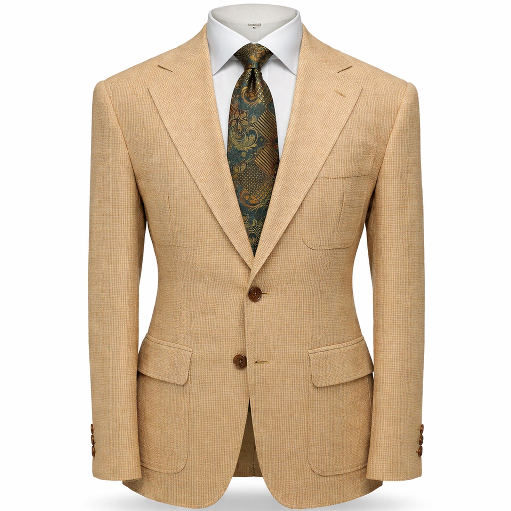 MARENZIO GROUP, INC. J C S WHEAT / MED Cigar Men’s Textured Blazer Classic Fit Notch Lapel Jacket/ J-7041
