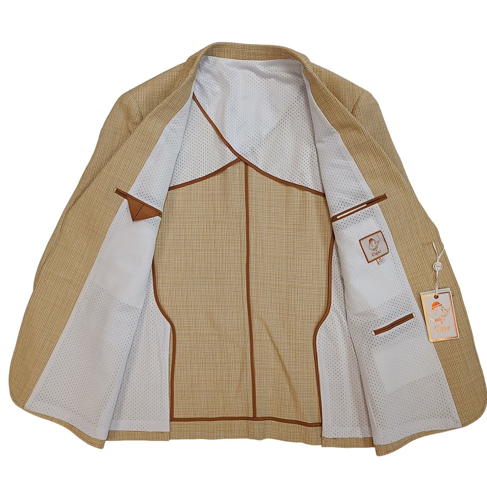 MARENZIO GROUP, INC. J C S Cigar Men’s Textured Blazer Classic Fit Notch Lapel Jacket/ J-7041