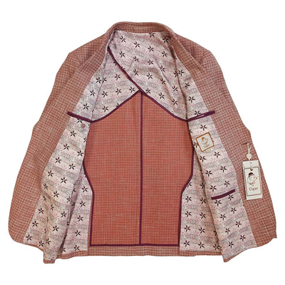 MARENZIO GROUP, INC. J C S Cigar Textured Blazer with Floral Lining – Slim Fit Sport Coat/J-7032