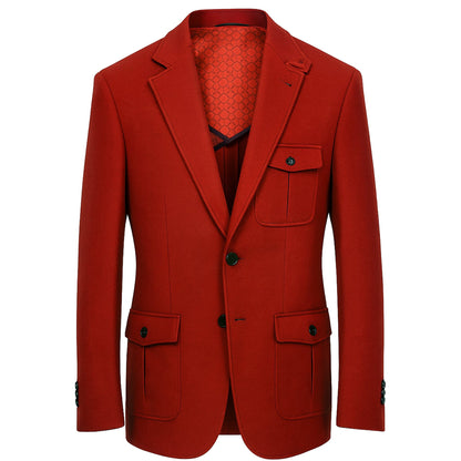 MARENZIO GROUP, INC. J CF RED / MED Cigar 100% Wool Blazer/ J-7011
