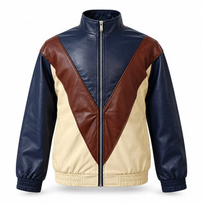 MARENZIO GROUP, INC. O F L Cigar Men’s Colorblock Faux Leather Walking Suit BRX-803