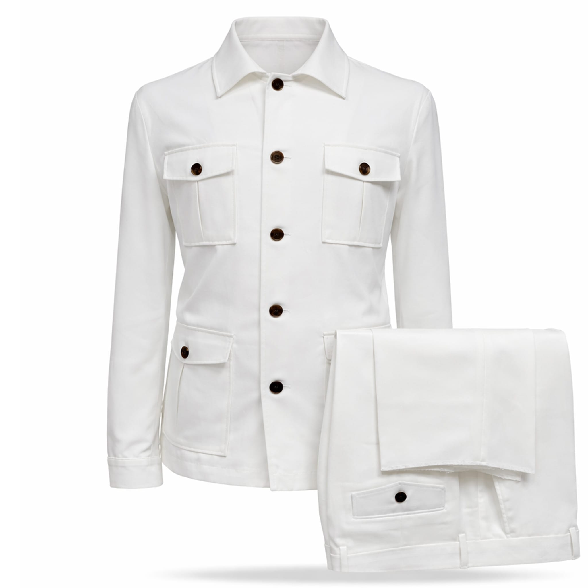 MARENZIO GROUP, INC. O F L WHITE / MED Cigar Men’s Two-Piece Set Suit-Cjp-767