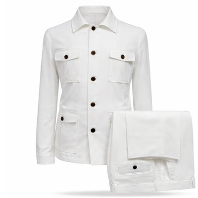 MARENZIO GROUP, INC. O F L WHITE / MED Cigar Men’s Two-Piece Set Suit-Cjp-767