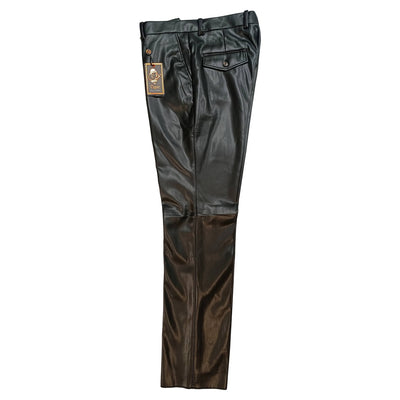 MARENZIO GROUP, INC. P C L Cigar Men’s Leather-Look Straight-Leg Pants-Lp101