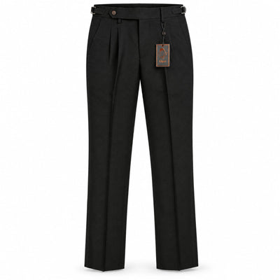 MARENZIO GROUP, INC. P D M BLACK / 28 Cigar Men’s Textured Pleated Dress Pants – PSL960