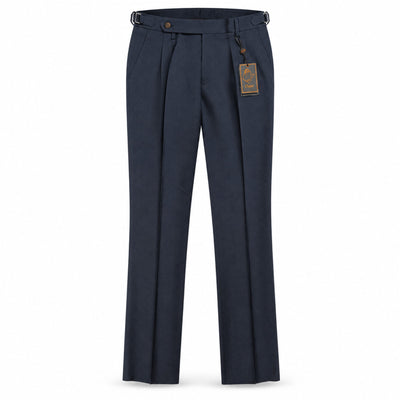 MARENZIO GROUP, INC. P D M NAVY / 28 Cigar Men’s Textured Pleated Dress Pants – PSL960