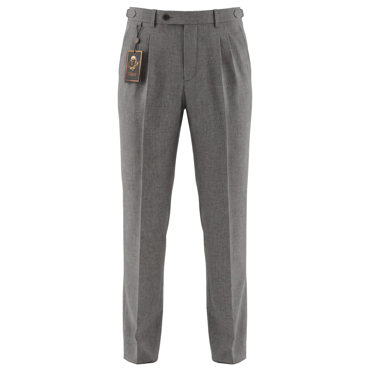 MARENZIO GROUP, INC. P D M GRAY / 28 Cigar Men’s Textured Pleated Dress Pants – PSL960