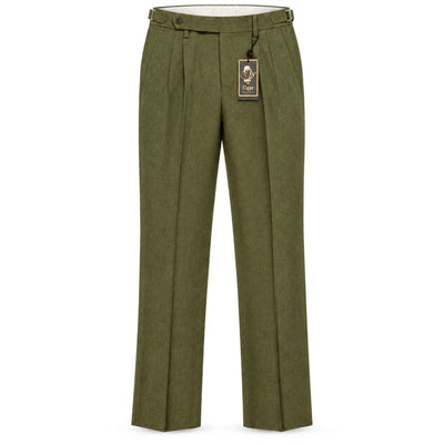 MARENZIO GROUP, INC. P D M OLIVE / 28 Cigar Men’s Textured Pleated Dress Pants – PSL960