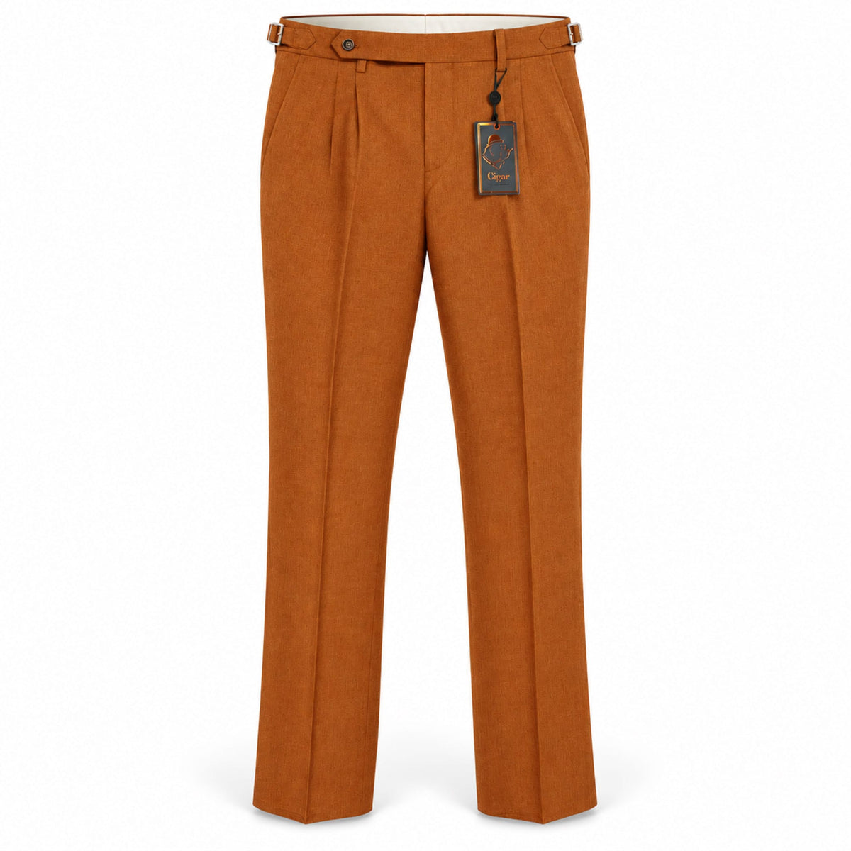 MARENZIO GROUP, INC. P D M RUST / 28 Cigar Men’s Textured Pleated Dress Pants – PSL960