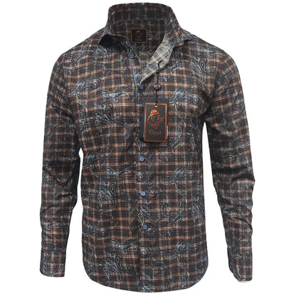 MARENZIO GROUP, INC. S AL BROWN / MED Cigar Sport Shirt/M-1852