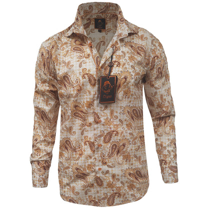 MARENZIO GROUP, INC. S AL TAN / MED Cigar Sport Shirt/ S-5031