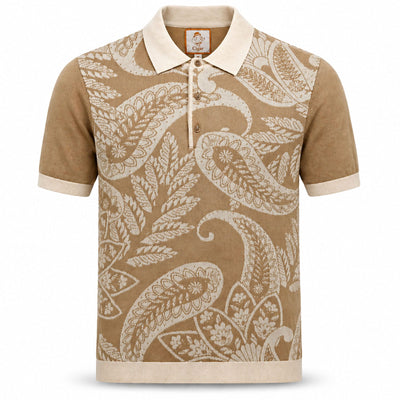 MARENZIO GROUP, INC. T P S SAND / MED Cigar Men’s Short Sleeve Knit Polo/ Pj-1607