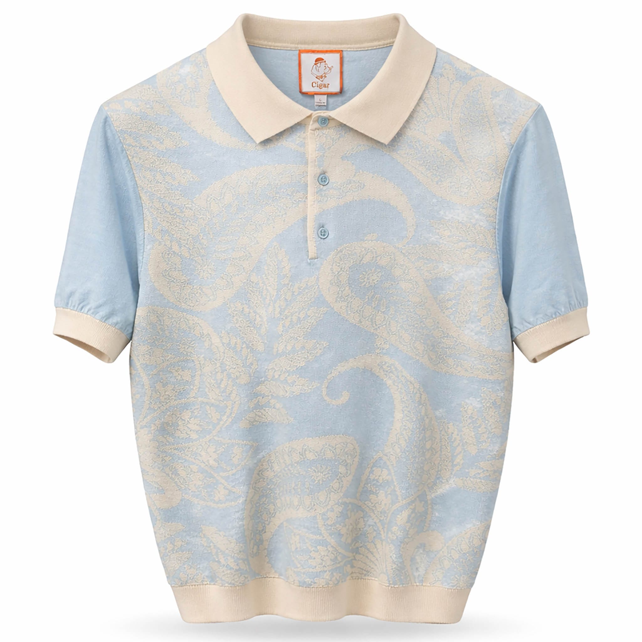 MARENZIO GROUP, INC. T P S SKY / MED Cigar Men’s Short Sleeve Knit Polo/ Pj-1607