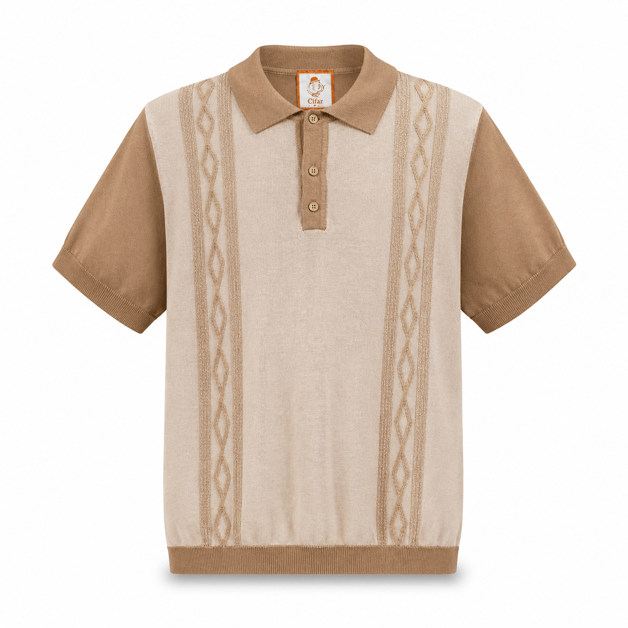 MARENZIO GROUP, INC. T P S TAN / MED Cigar Men’s Short Sleeve Knit Polo-Pj-1611