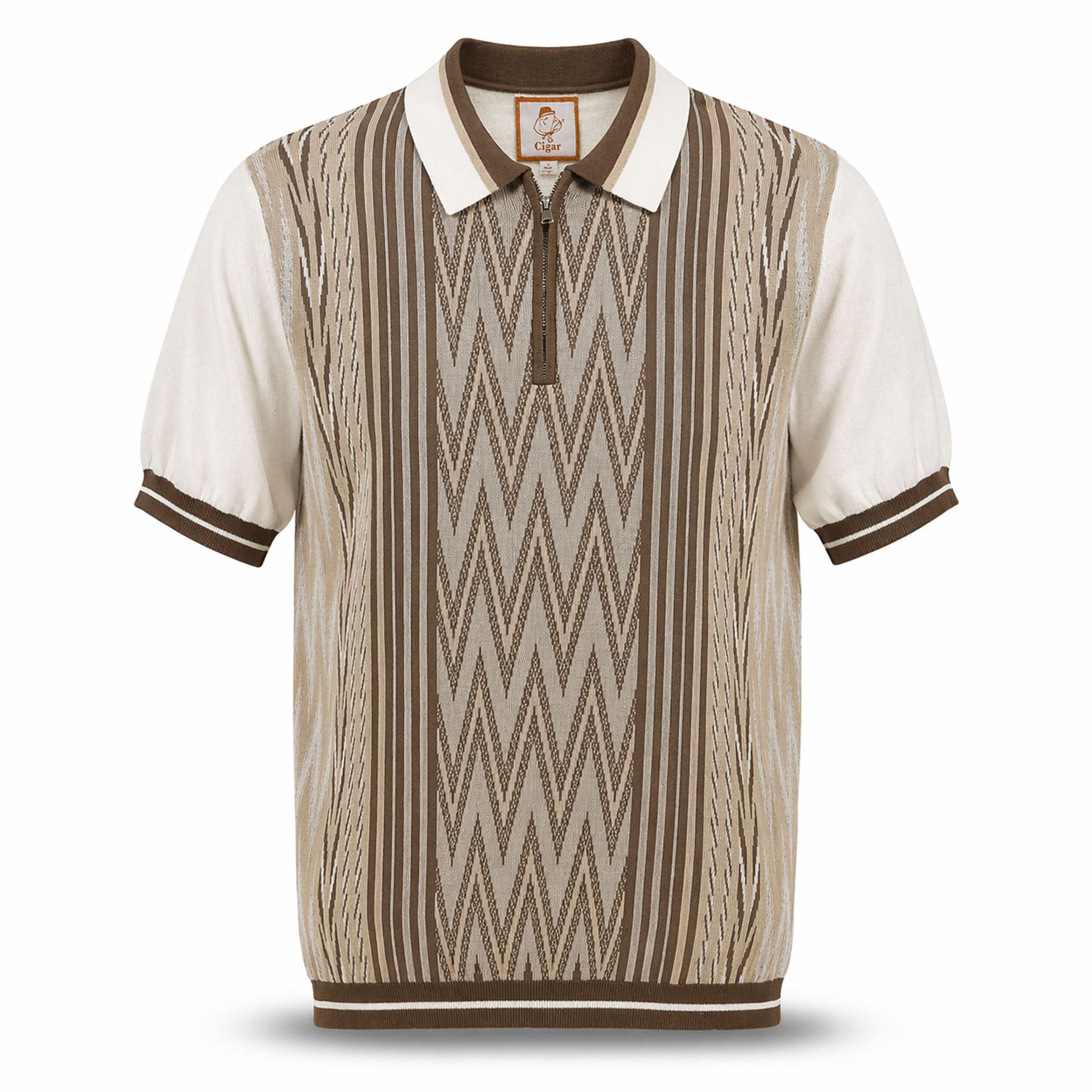 MARENZIO GROUP, INC. T P S CREAM / MED Cigar Premium Short Sleeve Knit Collection/Pj-1618