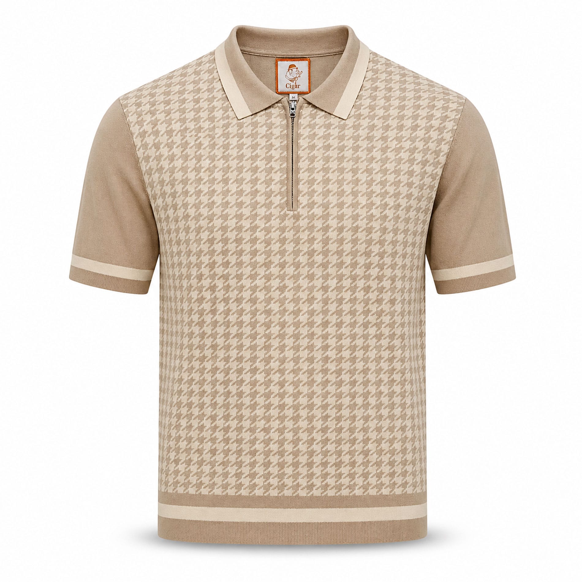 MARENZIO GROUP, INC. T P S TAN / MED Cigar Premium Short Sleeve Knit Collection/Pj-1620