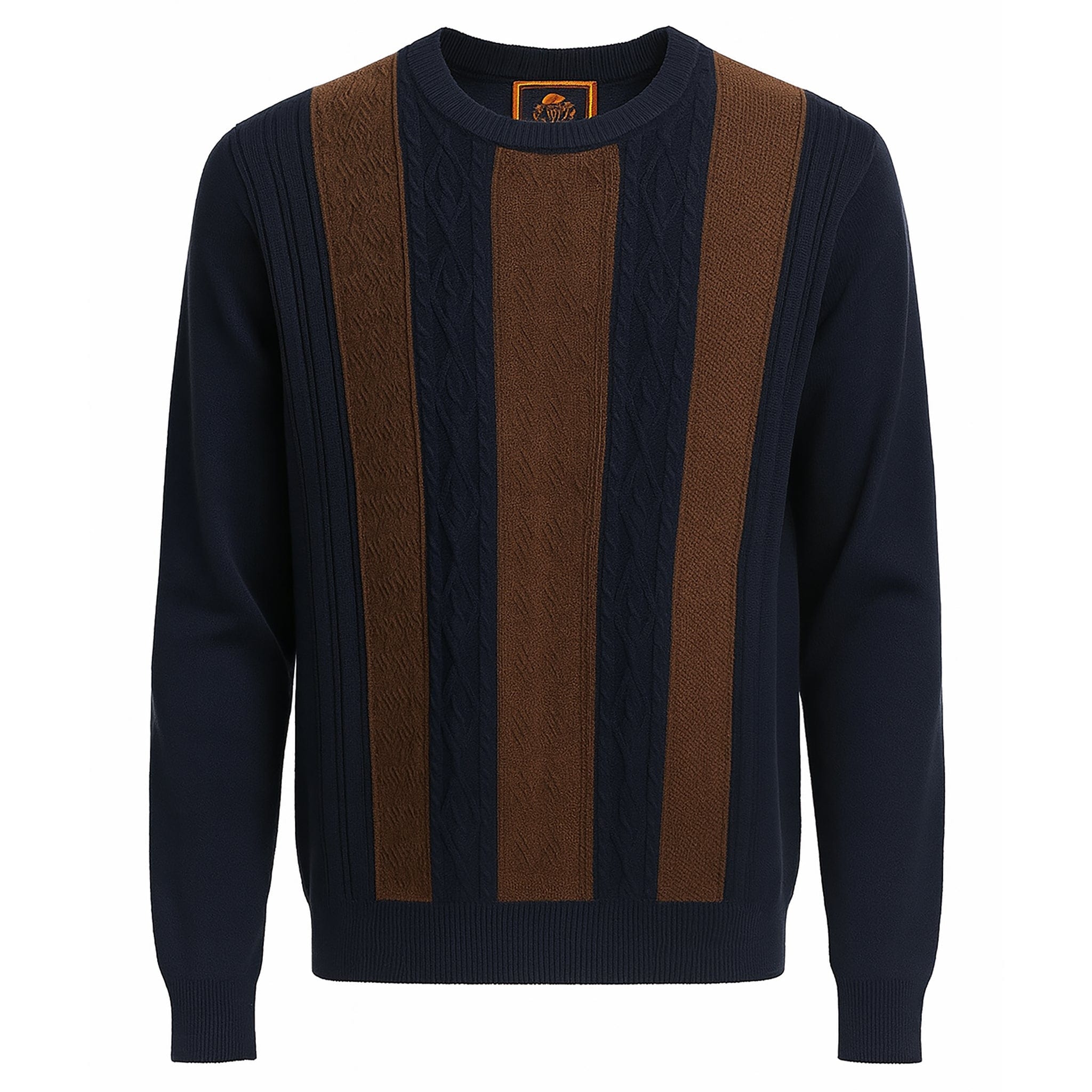 MARENZIO GROUP, INC. T PL NVY / M CGR CREW SWEATER/CR-443