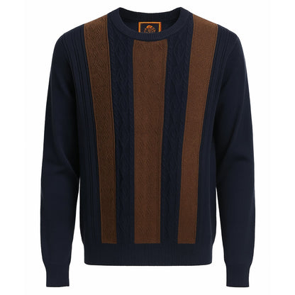 MARENZIO GROUP, INC. T PL NVY / M CGR CREW SWEATER/CR-443