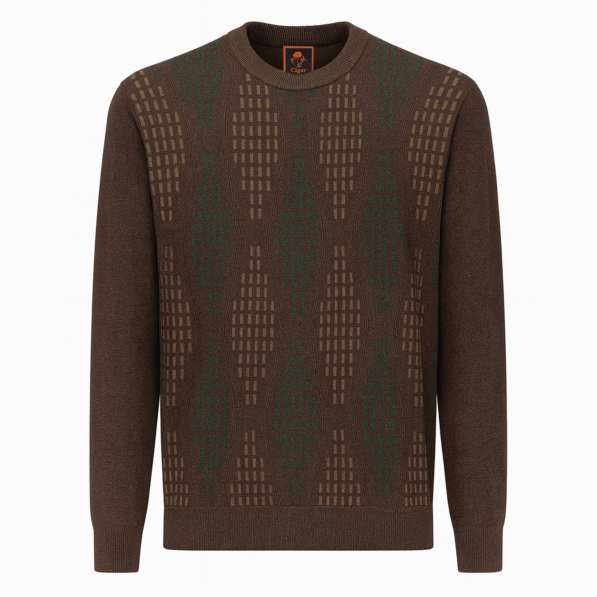 MARENZIO GROUP, INC. T PL BROWN / M CGR POLO SWEATER/CRG-553