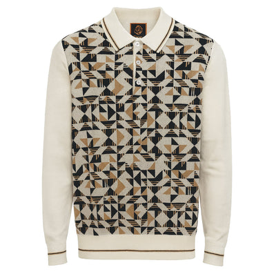 Cigar Wool-Blend Polo Sweater - White