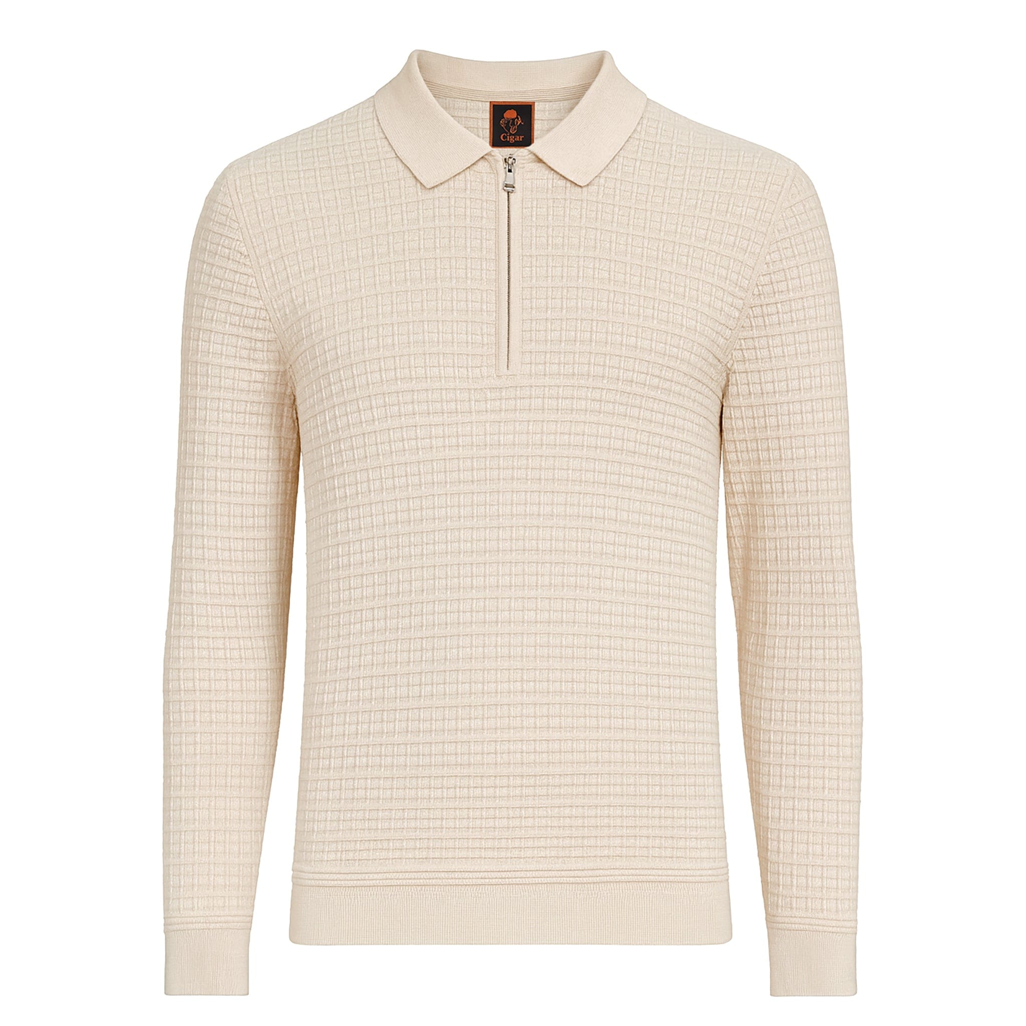 MARENZIO GROUP, INC. T PL CREAM / M CGR POLO SWEATER/P-512