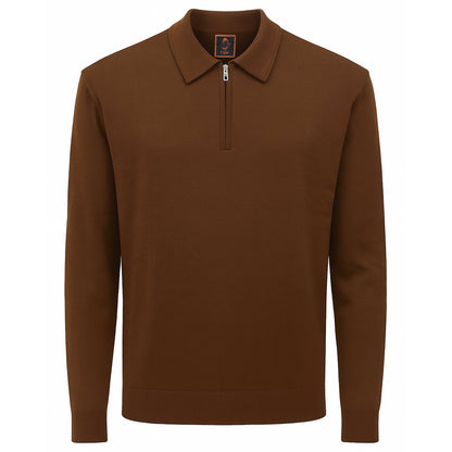 MARENZIO GROUP, INC. T PL BROWN / M CGR SOLID POLO SWEATER