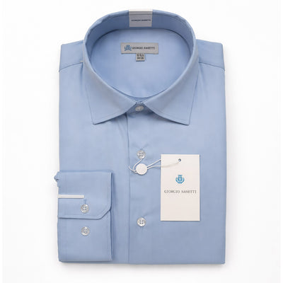 MARINA IMPORT S C BLUE 4/5 / 15.0 Giorgio Sanetti Dress Shirt-Bamboo