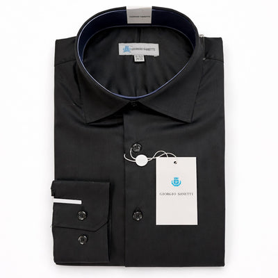 MARINA IMPORT S C BLK 2/3 / 16.5 Giorgio Sanetti Dress Shirt-Bamboo