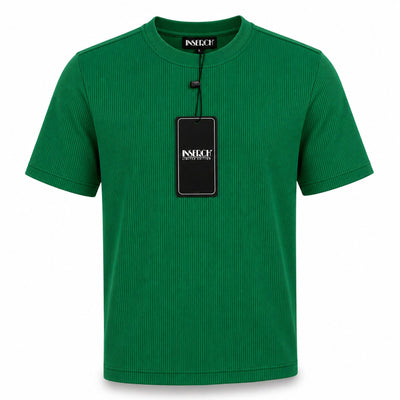 MERC USA, INC INSEARCH T P S 200EMRLD / MED Inserch Men’s Ribbed Short Sleeve Knit Shirt-T299