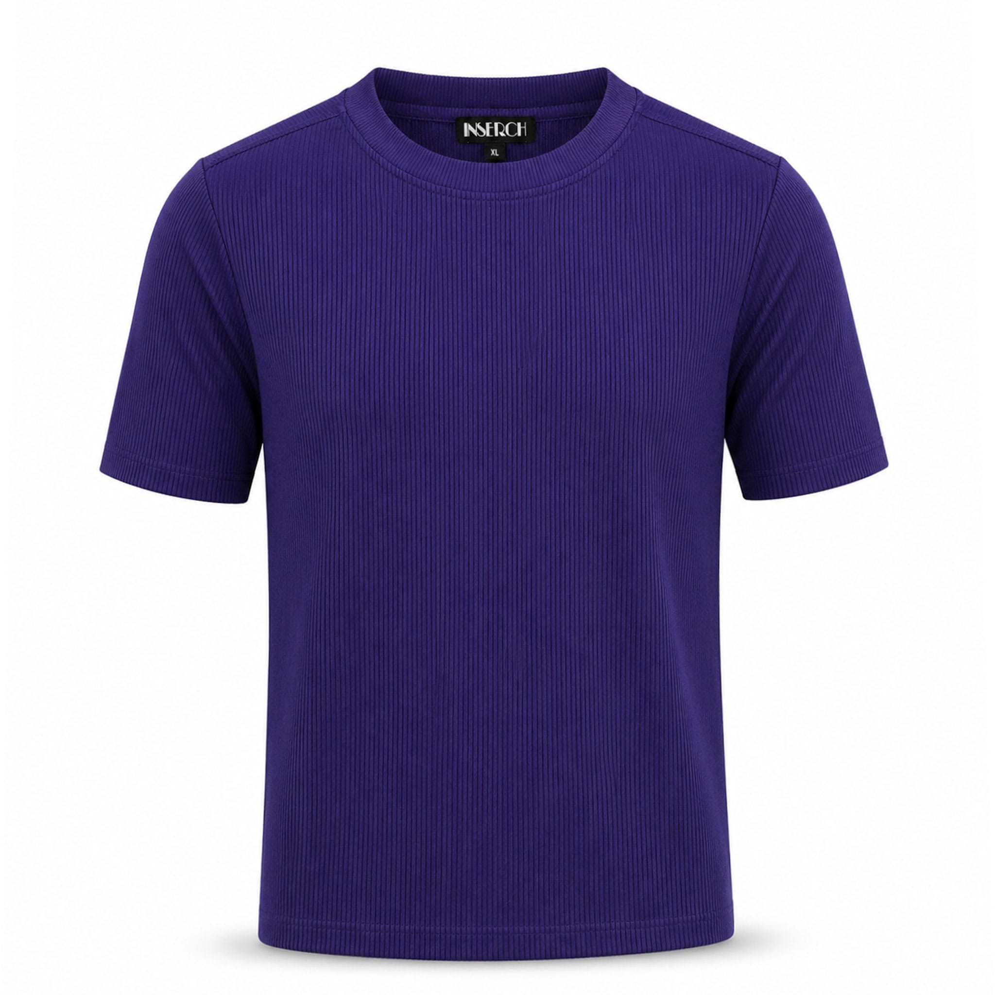 MERC USA, INC INSEARCH T P S 126PRPL / MED Inserch Men’s Ribbed Short Sleeve Knit Shirt-T299