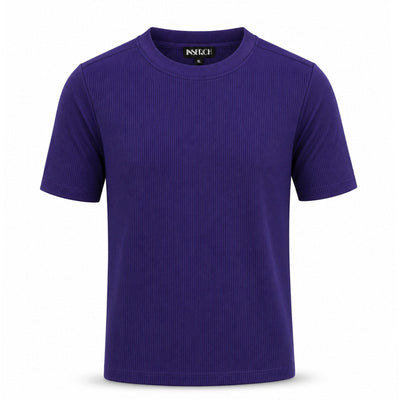 MERC USA, INC INSEARCH T P S 126PRPL / MED Inserch Men’s Ribbed Short Sleeve Knit Shirt-T299
