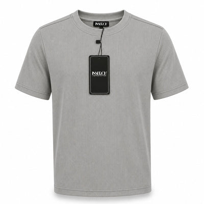MERC USA, INC INSEARCH T P S 04-LT.GR / MED Inserch Men’s Ribbed Short Sleeve Knit Shirt-T299