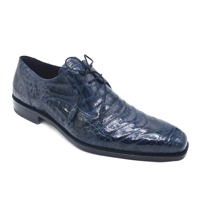 Mezlan Blue Crocodile Plain Toe Dress Shoes Anderson