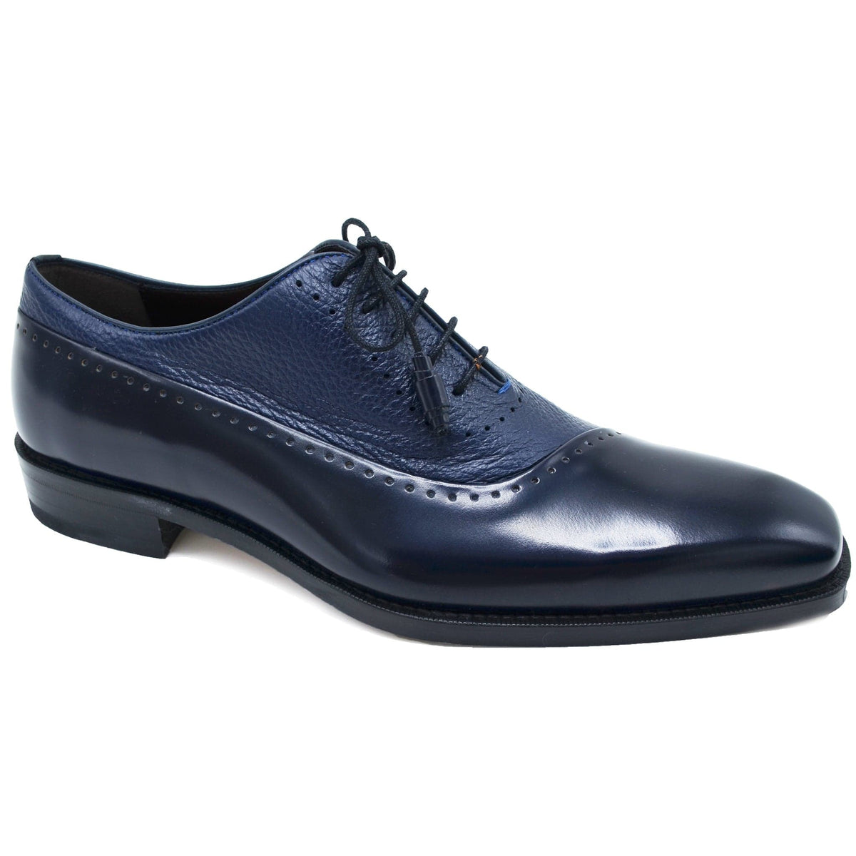 Mezlan Postdam Black European Cordovan Calfskin & Soft Deerskin Mens Oxford Us13 Amazon.com | Mezlan - Men main image 2