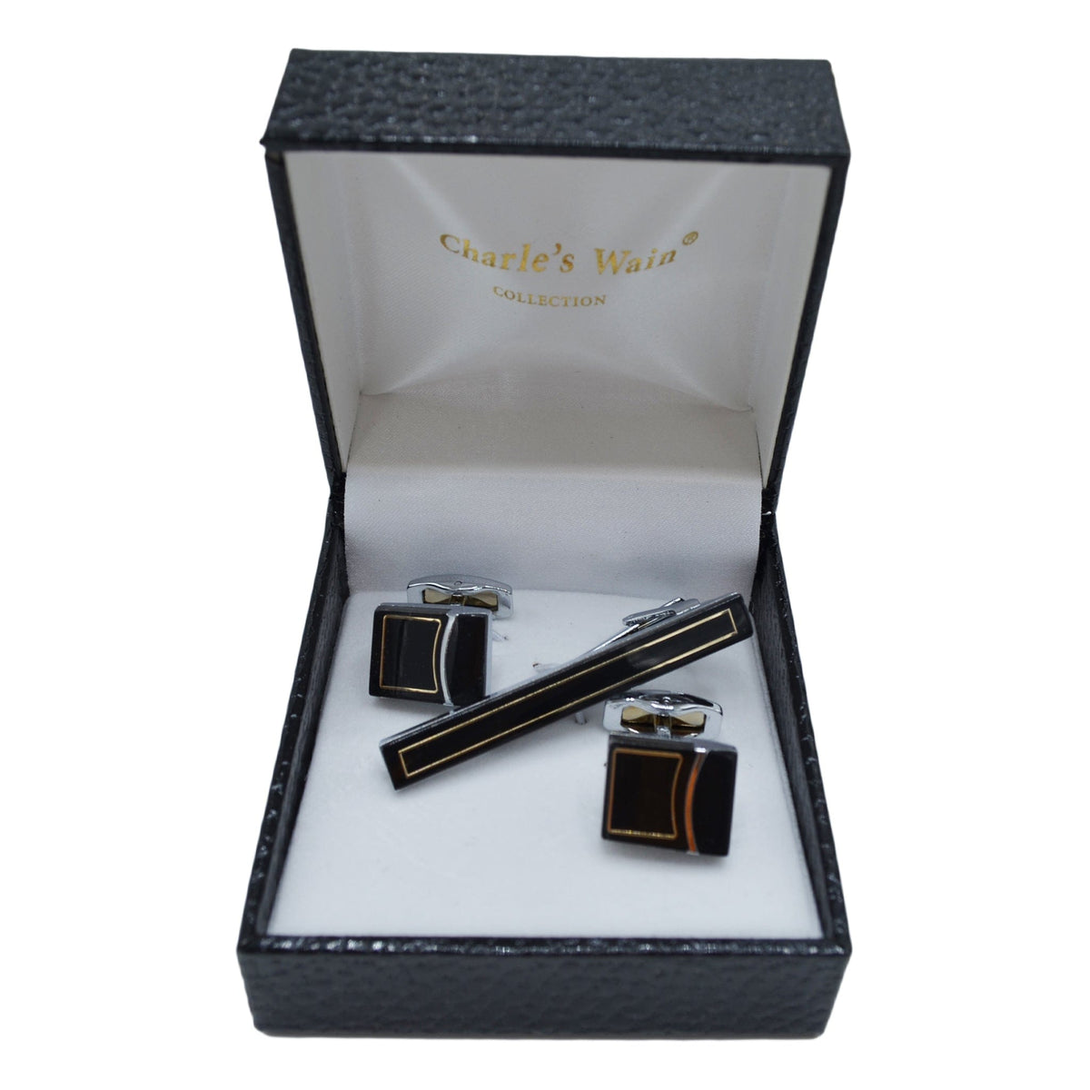 MilanoMensWear AC Black bronze CUFFLINK SET - Charle's Wain Crystal collection