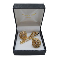MilanoMensWear AC Gold clear stone Round CUFFLINK SET - Charle's Wain Crystal collection