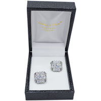 MilanoMensWear AC CRYSTAL ROUND CRYSTAL CUFF LINKS